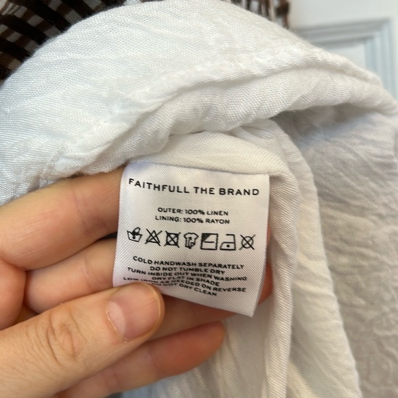 Faithful the Brand- brown gingham puff sleeve dress - Picture 9 of 9